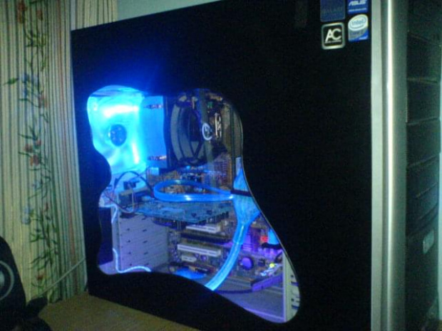 Dołożony wentylator scythe kamakaze blue led :) #komputer #modding #case