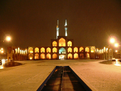 Yazd - Takyeh Amir Chakhmagh nocą