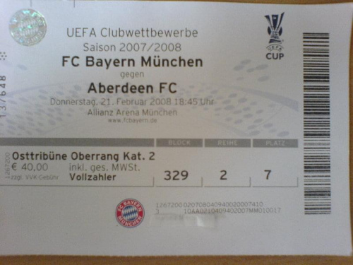 Tak wyglada bilet ktory bez problemu kupilem tydzien przed meczem #BayernMunchen