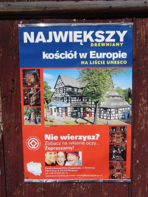 Drewniany kosciol wykonany w technice fachwerk czyli muru pruskiego. Swiatynia Ewangelicka. Obiekt wpisany na liste swiatowego dziedzictwa UNESCO. #Slask #DolnySlask #Silesia #Schlesien #Slezsko #Friedenskirche #KosciolPokoju