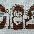 Trzy małpki : nie widzę zła, nie słyszę zła, nie mówię zła.