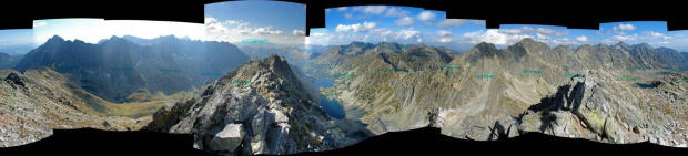 Panorama z Koprowego szczytu w kierunku zachodnim (360 stopni).