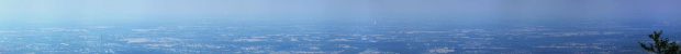 panorama tak od Katowic po wzgórza Płazy. Widać EL 3, KWK Czeczot, KWK Piast, Zakł. Chem. Oświęcim