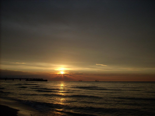 Zachód słońca nad morzem, Kołobrzeg