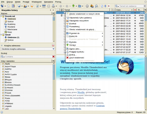 Thunderbird - okno główne #firefox #thunderbird #mozilla #tango #theme