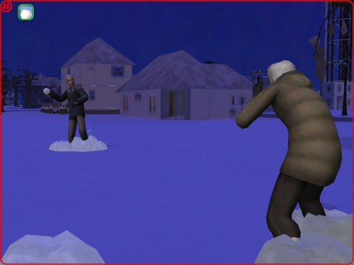 Bitwa na śnieżki. :P #Sims2 #CzteryPoryRoku #Zwierzaki #NocneŻycie