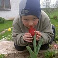 Aniołek w ogródku #Dzieci #dziecko #przyroda #kwiaty #WOgrodzie