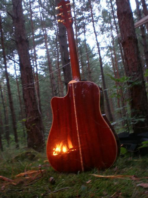 gitara kurka z odbiciem ognia